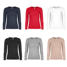 #E150 LSL Women. T-shirt B&C #E150 manga comprida - 100% Algodão (investindo em Better Cotton)