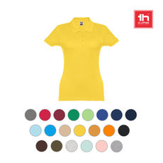 THC EVE. Polo cintado para senhora de manga curta em algodão cardado Várias cores
