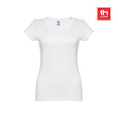 THC ATHENS WOMEN WH. T-shirt para senhora em algodão e decote em V Cor branca