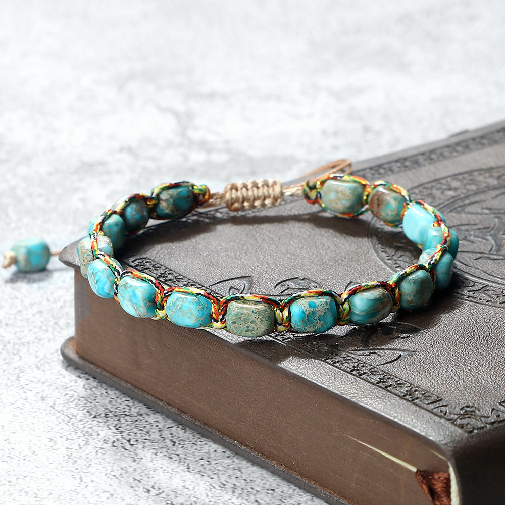 Bohemian Imperial Stone Beaded Bracelet Handmade Braided String Bangles Friends