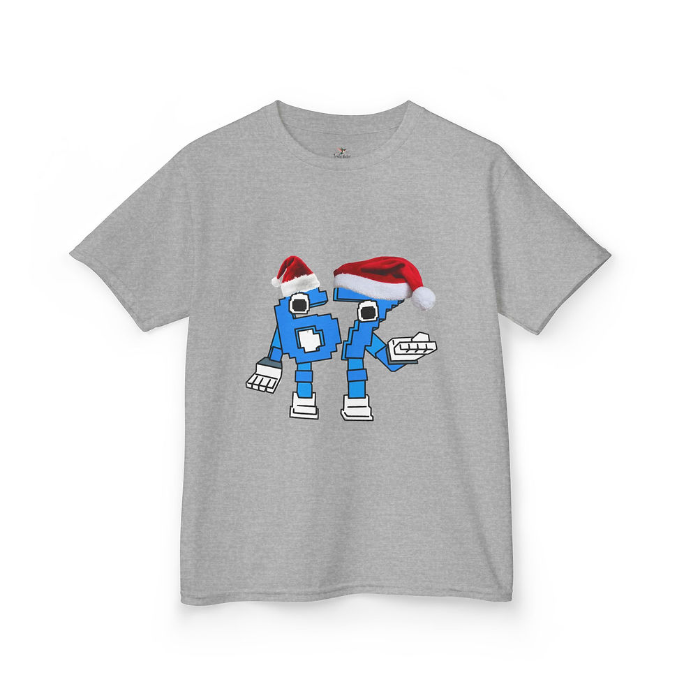 Thumbnail: Kids Santa Tee featuring the infamous "6 7" and a special addition.