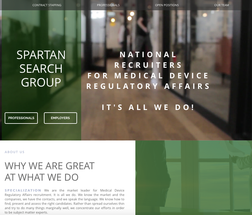 Spartan Search Group Website Design