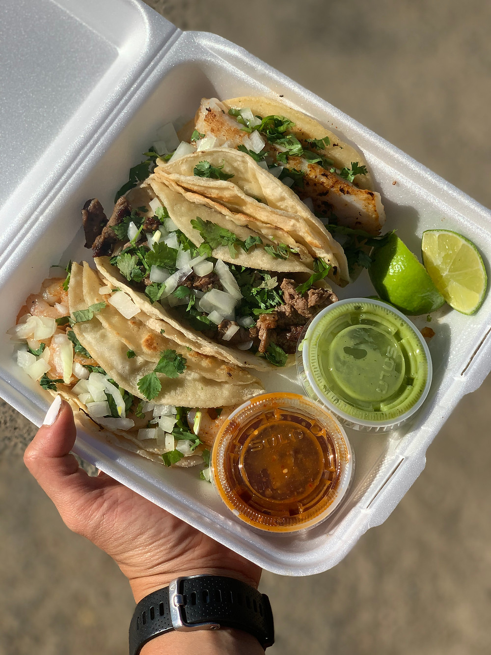 Tacos from Los Hermanos Food Truck Lone Pine california