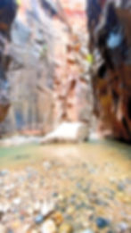 Floating Rock in the Narrows Zion