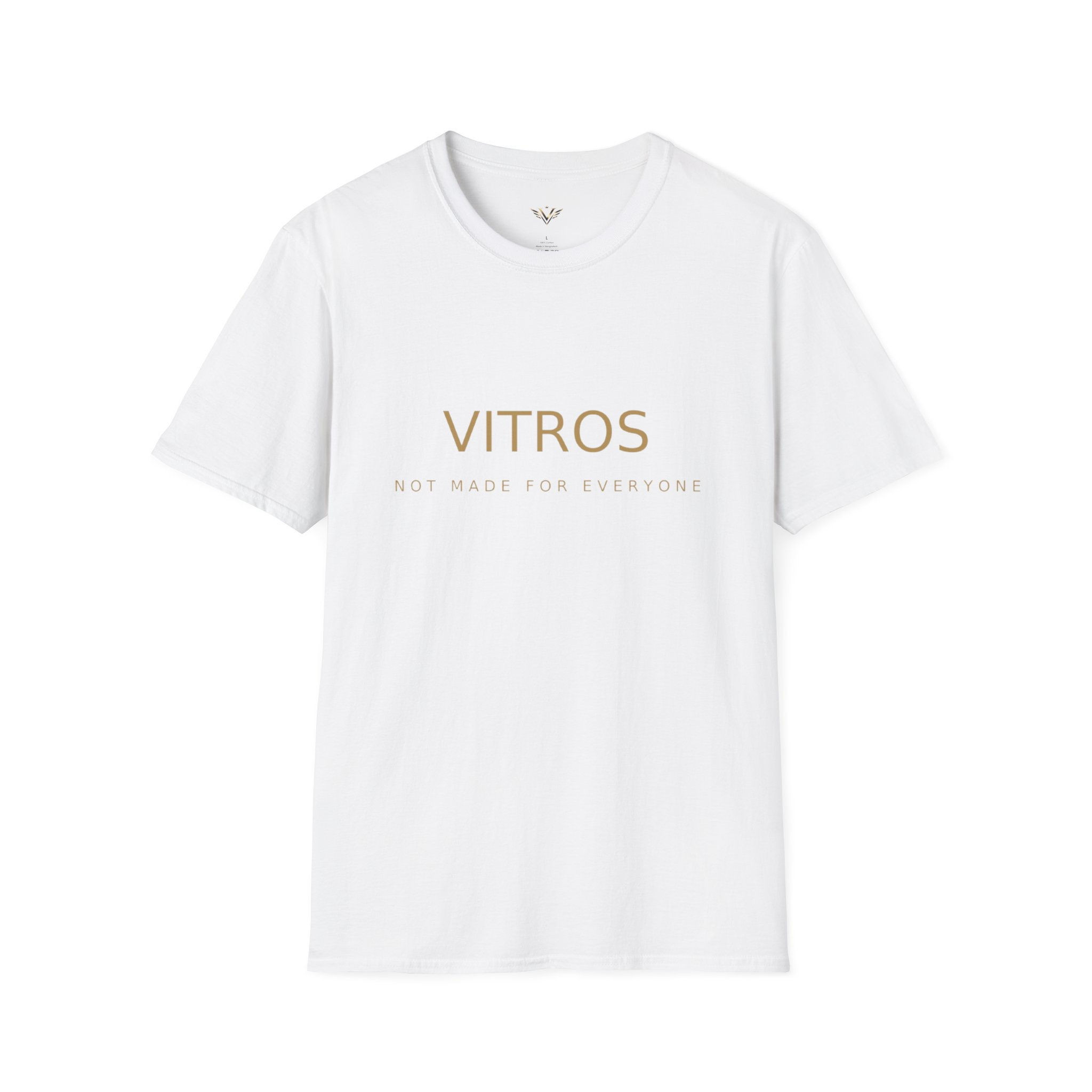 Vitros Logo T-Shirt — "VITROS" Not Made For Everyone Minimalist Tee