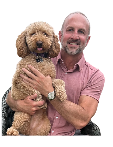 Pawradise Pet Hotel owner Paul with his dog Macy in Lafayette Indiana