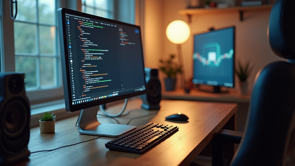 High angle view of a desktop setup with remote desktop software