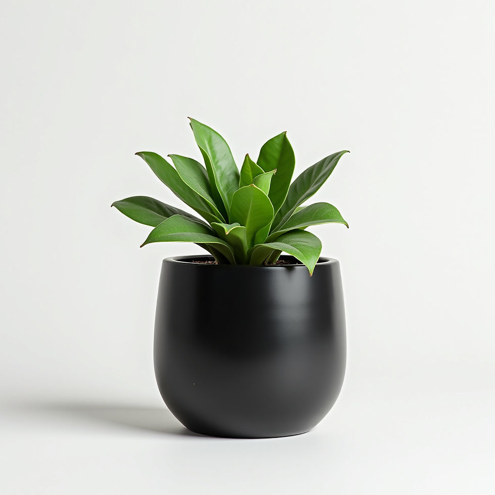 Black Ceramic Planter