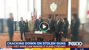 New Alabama law makes possession of stolen firearms a felony