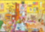 Original 1988 calendar art, 11x17 illustration of Pat's bedroom