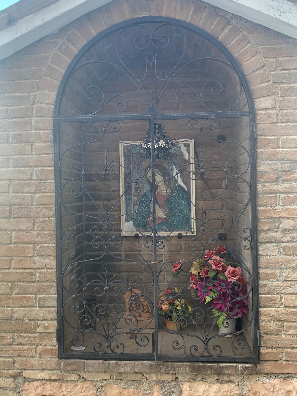 Front View Of The Religious Niche Dedicated To The Virgin Mary