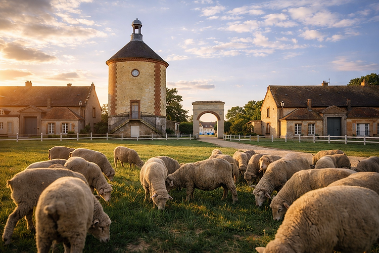 Founded in 1786 by Louis XVI, the National Sheepfold is an exceptional historic agricultural site, originally created to house the famous flock of Merino sheep imported from Spain.
The Merino Sheep Conservatory: The Sheepfold jealously guards the purity of the Rambouillet Merino breed, renowned for the exceptional fineness of its wool. It is a unique global genetic heritage.
A full-scale educational farm: Now open to the public, it delights families. Visitors can explore the stables, the farmyard, watch the cows being milked, and enjoy fun activities such as the "Milk Escape Game" or carriage rides within the enclosed grounds.