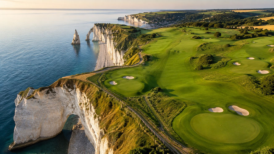 Located at the opposite end of the bay, the Amont cliff (the smaller of the two main cliffs) presents a steeper profile, crowned by monuments steeped in history.
The Notre-Dame-de-la-Garde Chapel: Perched proudly atop the Amont cliff, this small stone chapel with its neo-Gothic lines has watched over sailors and fishermen since the 19th century. Destroyed during the Second World War and then rebuilt exactly as it was, its silhouette is an integral part of the local landscape.
The Nungesser and Coli Monument: Just behind the chapel rises a monumental spire 24 meters high, erected in homage to the aviators Charles Nungesser and François Coli. In 1927, they attempted the first non-stop crossing of the North Atlantic aboard their aircraft, L'Oiseau Blanc (The White Bird), last seen over Étretat.
La Perrey and the pebble beach: The promenade (the "Perrey") borders the large grey pebble beach. It invites long walks, soothed by the unique rumble of pebbles rolled by the sea's surf, offering an ideal setting to admire the sunset between the two cliffs.