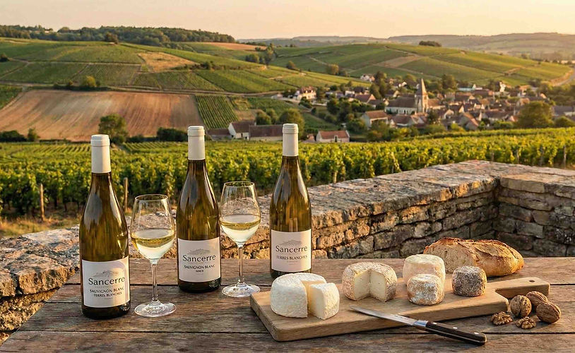 Sancerre est une capitale mondiale du vin. Son terroir unique, composé de silex et de terres blanches calcaires, donne naissance à des nectars d'une minéralité inégalable.

    La Maison des Sancerre, l'Expérience Immersive : Installée dans une magnifique demeure du XVIe siècle, cet espace muséographique moderne est indispensable pour comprendre le vignoble. Grâce à un relief en 3D animé, un cinéma 4D et des espaces sensoriels, l'histoire de la vigne et le travail des vignerons n'auront plus de secrets pour vous.

    Le Cépage Roi : Le Sauvignon Blanc : Réputé pour sa fraîcheur éclatante, ses notes d'agrumes et de pierre à fusil, le Sancerre blanc est la référence absolue du cépage Sauvignon. Les amateurs ne manquent pas de découvrir également les Sancerre rouges et rosés, issus du délicat cépage Pinot Noir.

    Les Caveaux Séculaires : Le piton et ses villages satellites (Chavignol, Bué, Verdigny) fourmillent de domaines familiaux. Pousser la porte de ces caves creusées dans la roche permet de déguster des cuvées de haute gastronomie au milieu des foudres de chêne, guidé par la passion de vignerons indépendants.