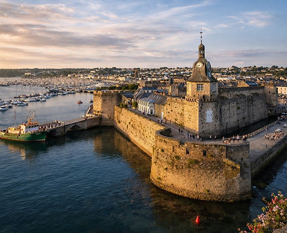 Concarneau offre aussi un littoral d'une grande douceur :

La Corniche : Une promenade charmante longe le bord de mer, dévoilant de belles villas d'architecture balnéaire et menant à des plages de sable fin.

Plage des Sables Blancs : Une des plages les plus réputées, parfaite pour le farniente et les activités nautiques.

Évasion : Concarneau est aussi le point d'embarquement vers l'Archipel des Glénan, un paradis insulaire aux eaux cristallines.