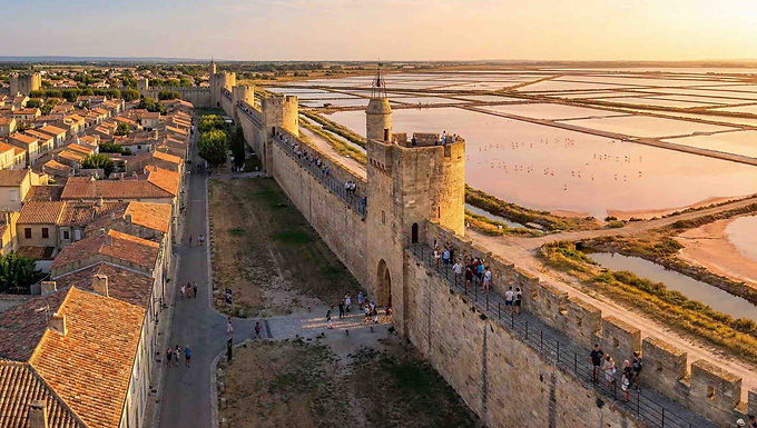 Impossible de visiter Aigues-Mortes sans goûter à sa signature sucrée :
La Fougasse d'Aigues-Mortes : Contrairement à la fougasse salée (aux lardons ou olives), celle-ci est une brioche moelleuse, riche en beurre et parfumée à la fleur d'oranger. Elle se déguste tiède, souvent saupoudrée de sucre. Un délice absolu.