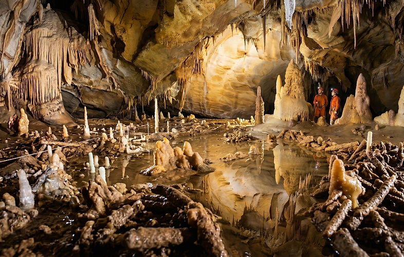 Sous vos pieds se cache l'un des secrets les plus fascinants de l'archéologie mondiale.
L’Héritage Néandertal : En 1990, on y a découvert des structures de stalagmites brisées et agencées en cercles, datant d'environ 176 500 ans.
Une Révolution Historique : Cette découverte prouve que l'Homme de Néandertal s'aventurait déjà sous terre et possédait une forme de culture symbolique bien avant Homo Sapiens.
Note aux Voyageurs : La grotte n'est pas ouverte au public pour des raisons de conservation, mais une exposition passionnante dans les châteaux retrace cette aventure scientifique.