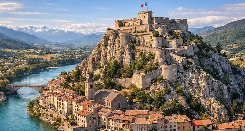 Le centre historique de Sisteron, serré au pied de son rocher, a conservé toute l'authenticité d'une cité médiévale et Renaissance de Haute-Provence.
Le Mystère des Andrones : C’est la curiosité architecturale urbaine du village. Les andrones sont d'étroites ruelles médiévales, souvent couvertes par des voûtes en berceau ou des arcades de pierre, qui grimpent à flanc de colline. Elles permettaient de relier rapidement le cœur du bourg aux remparts supérieurs et offraient un refuge de fraîcheur durant les fortes chaleurs estivales.
La Cathédrale Notre-Dame-des-Pommiers : Chef-d'œuvre de l'art roman provençal du XIIe siècle, cette ancienne cathédrale impressionne par la sobriété et la puissance de sa nef de pierre grise. Son portail s'orne de colonnes de marbre sculptées et de chapiteaux raffinés, tandis que son clocher de style lombard domine les toits de la vieille ville.
Les Quatre Tours des Remparts : De la grande enceinte médiévale qui protégeait la ville basse, il subsiste quatre magnifiques tours circulaires crénelées (dont la Tour de l'Horloge), qui ponctuent les boulevards extérieurs et rappellent le passé fortifié de la commune.