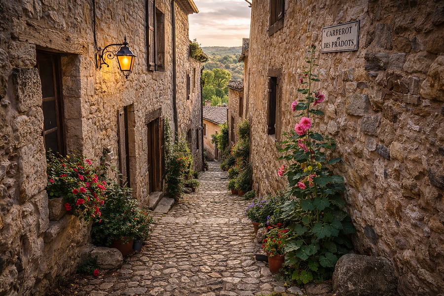 Située au sommet du village, l'esplanade du Cap del Pech offre un panorama à couper le souffle. La vue embrasse les collines douces et vallonnées du Lot-et-Garonne, une terre fertile souvent comparée à la Toscane pour sa lumière dorée, ses cyprès et ses patchworks de cultures. C'est un paysage apaisant, une mer de verdure ponctuée de fermes et de pigeonniers.