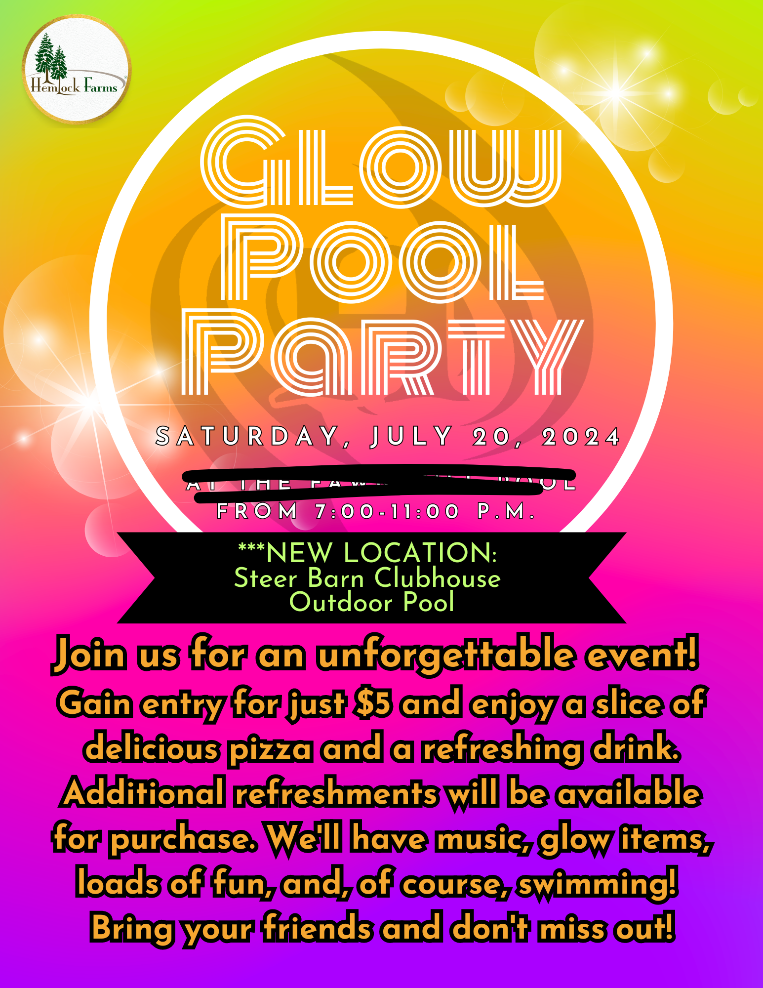 Hemlock Hurricanes Glow Pool Party | Hemlock Farms