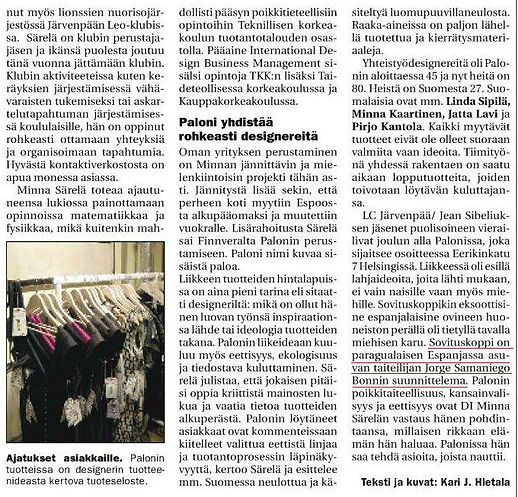 Helsinki Sanomat, Paloni