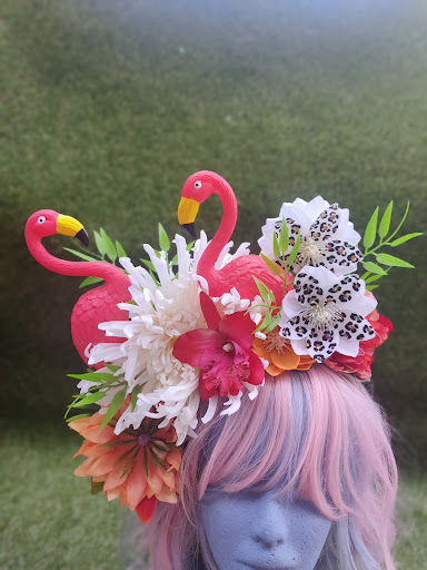 Flamingo friends flower crown