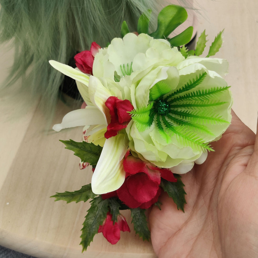 Thumbnail: Lime and crimson hairflower 
