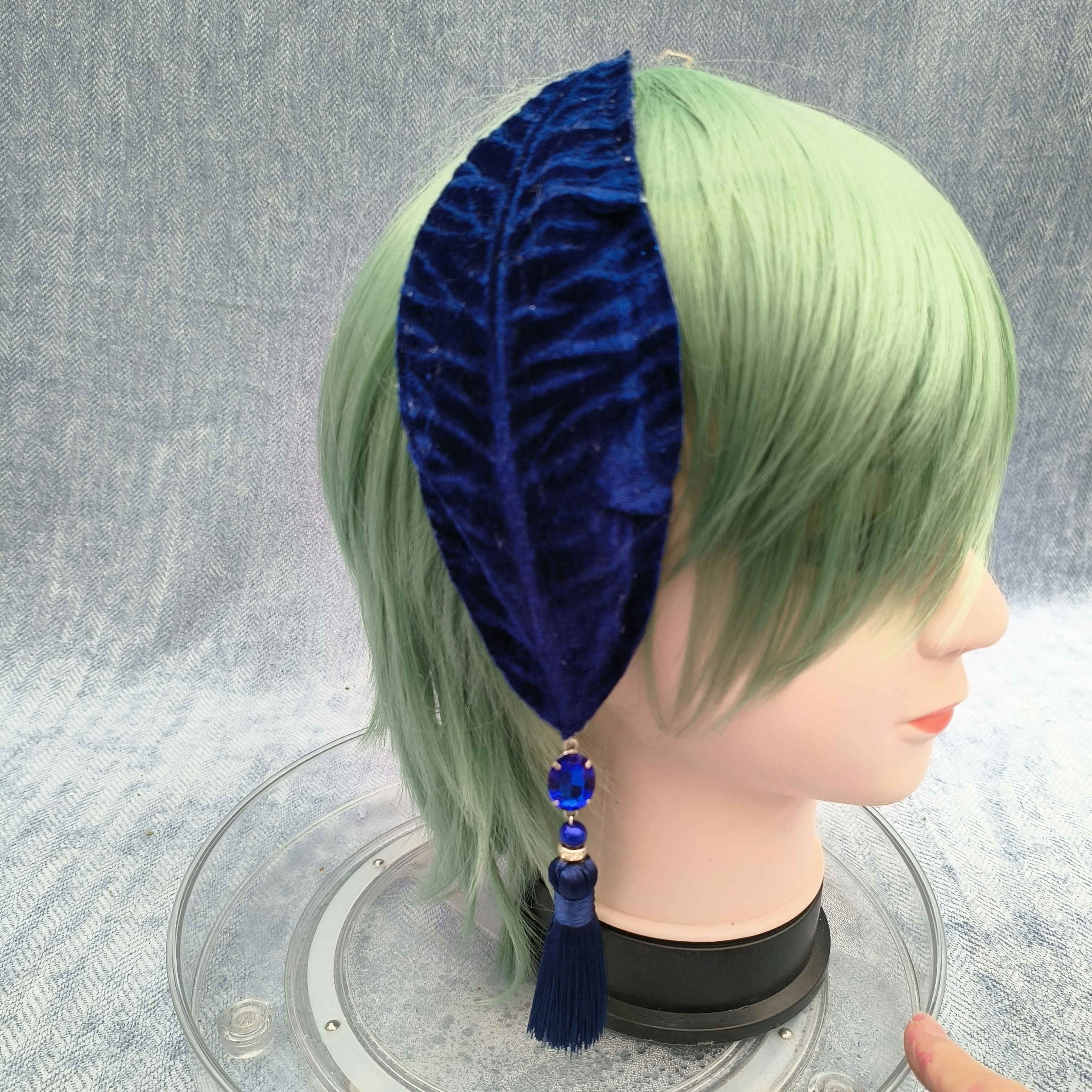 Blue velvet fascinator 