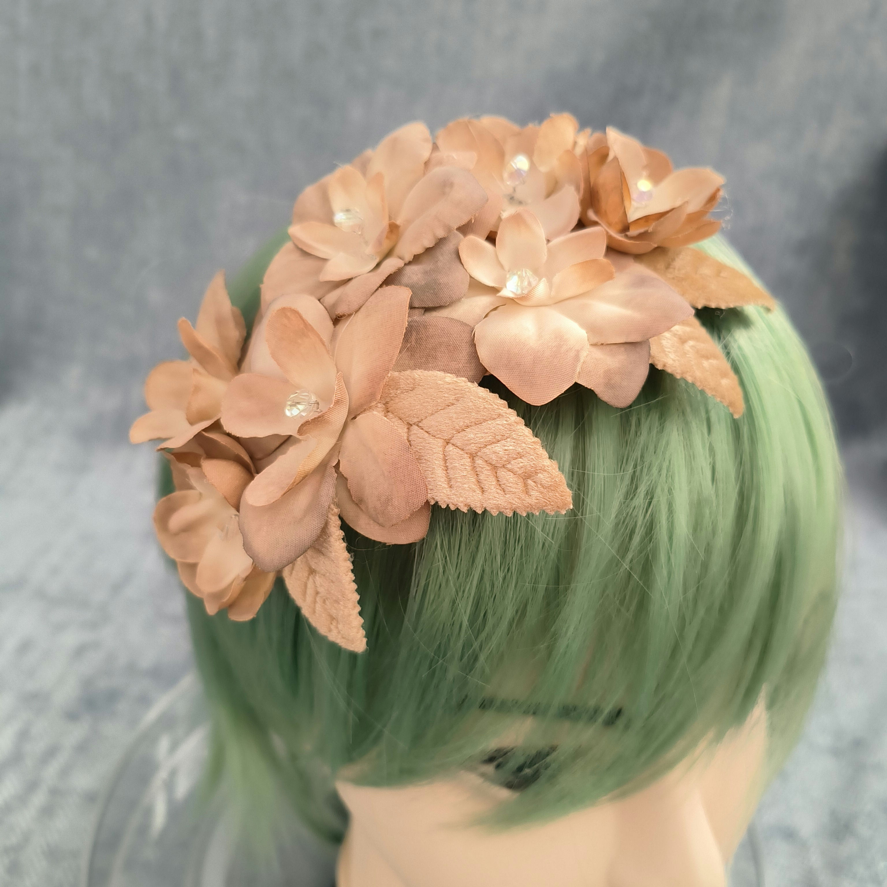 Taupe fascinator 