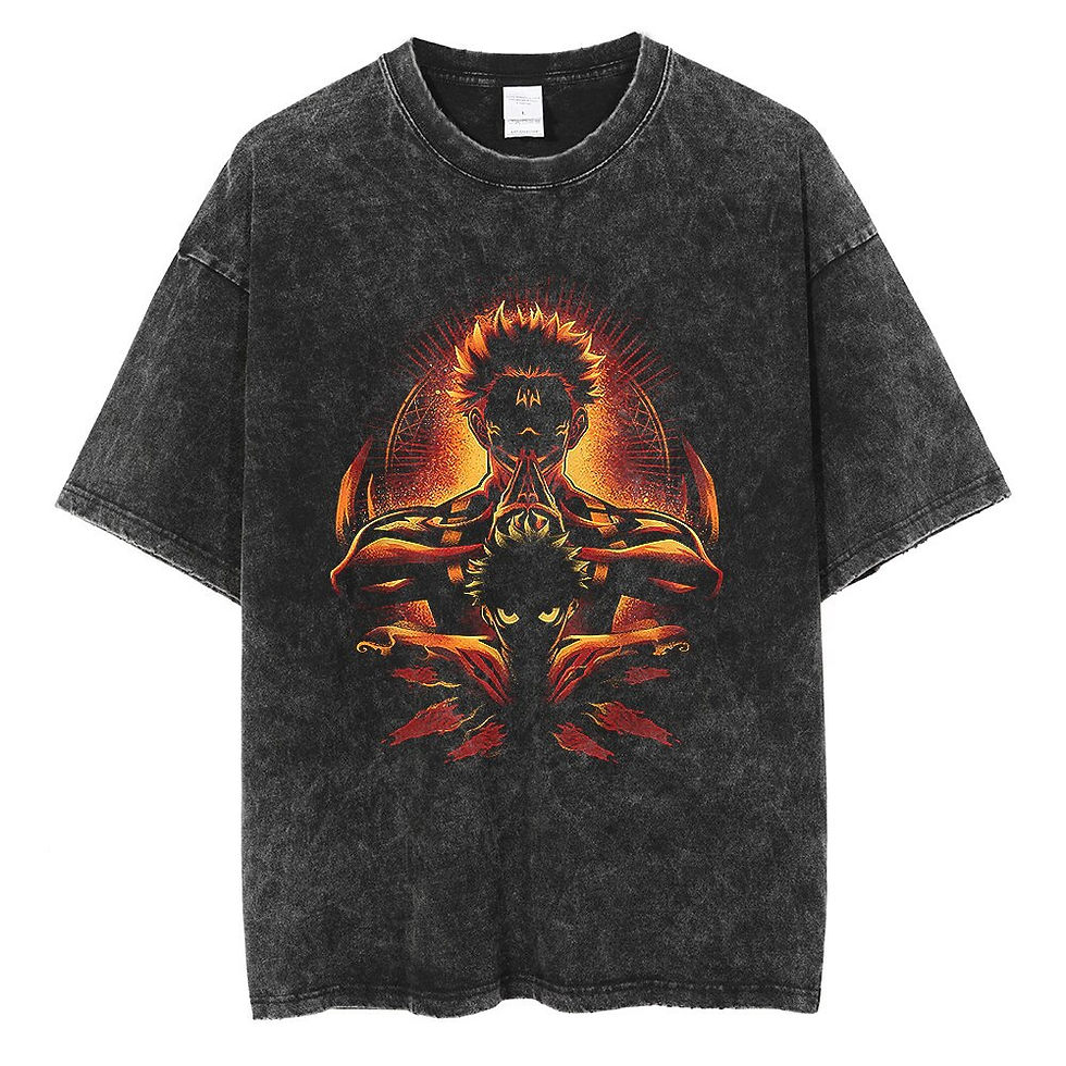 Thumbnail: Vintage Wash Graphic Tee - Streetwear Anime Summer