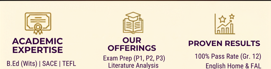English tutoring by Mr. Khumalo for R600 per month.