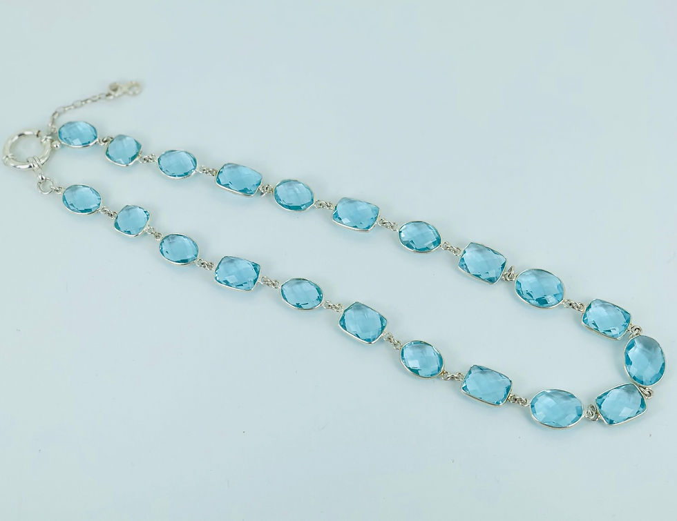 Thumbnail: Sterling silver blue topaz necklace