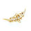 Thumbnail: 9ct yellow gold pearl diamond boat brooch