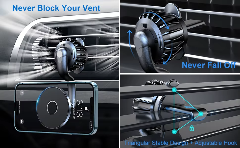 Miniatura: Strong Magnetic 360° Rotation Mag Safe Air Vent Car Mount Dashboard Phone Holder