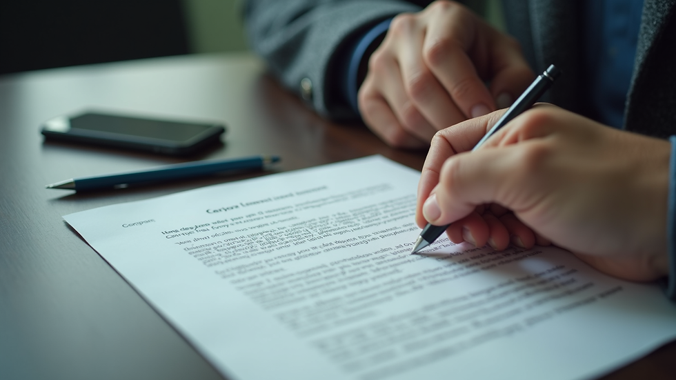 High angle view of a person writing a complaint letter about a faulty car