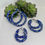 Thumbnail: Chunky Glitter Hoops - Cobalt Blue and Silver