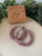 Chunky Glitter Hoops -Pink and Silver