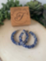 Chunky Glitter Hoops - Cobalt Blue and Silver