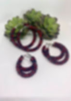 Chunky Glitter Hoops - Black and Red
