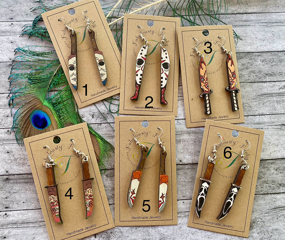 Horror Villian Knife Earrings