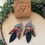 Thumbnail: Tweed and Demin Split Petal Earrings-Black