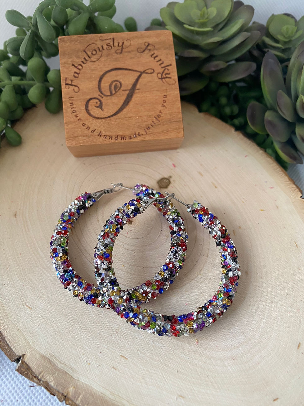 Chunky Glitter Hoops -Patriot Confetti