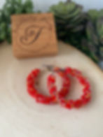 Chunky Glitter Hoops - Fiery Red