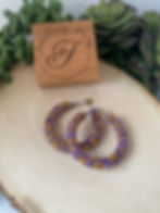 Chunky Glitter Hoops -Purple and Gold