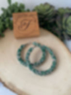 Chunky Glitter Hoops - Emerald Green and Silver