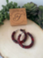 Chunky Glitter Hoops - Black and Red