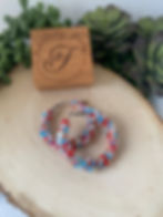 Chunky Glitter Hoops - Red, White and Blue