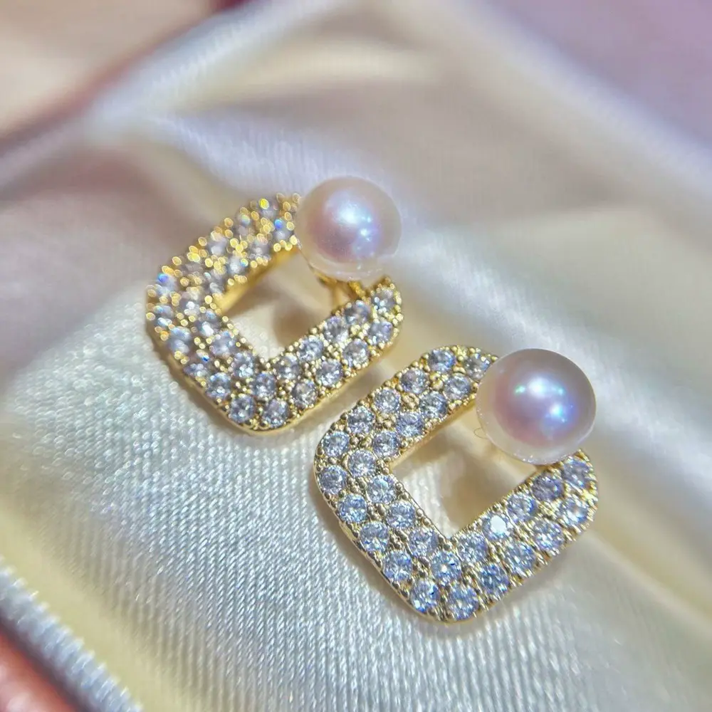 Morning Pearl Button Pearl Freshwater Pearl Stud Earrings