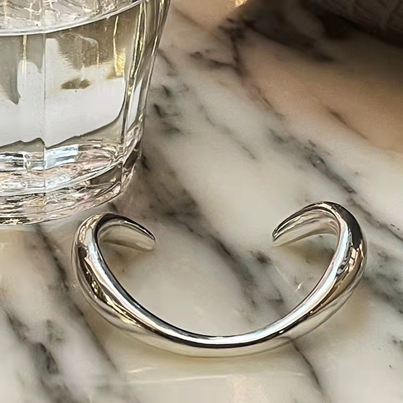 Thumbnail: irregular shape Wave Open Cuff Bangle