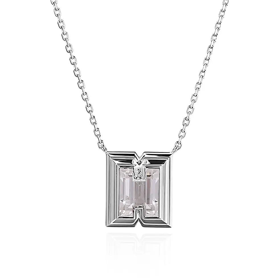 Geometric Lab-Grown Diamond Necklace with Cross Chain